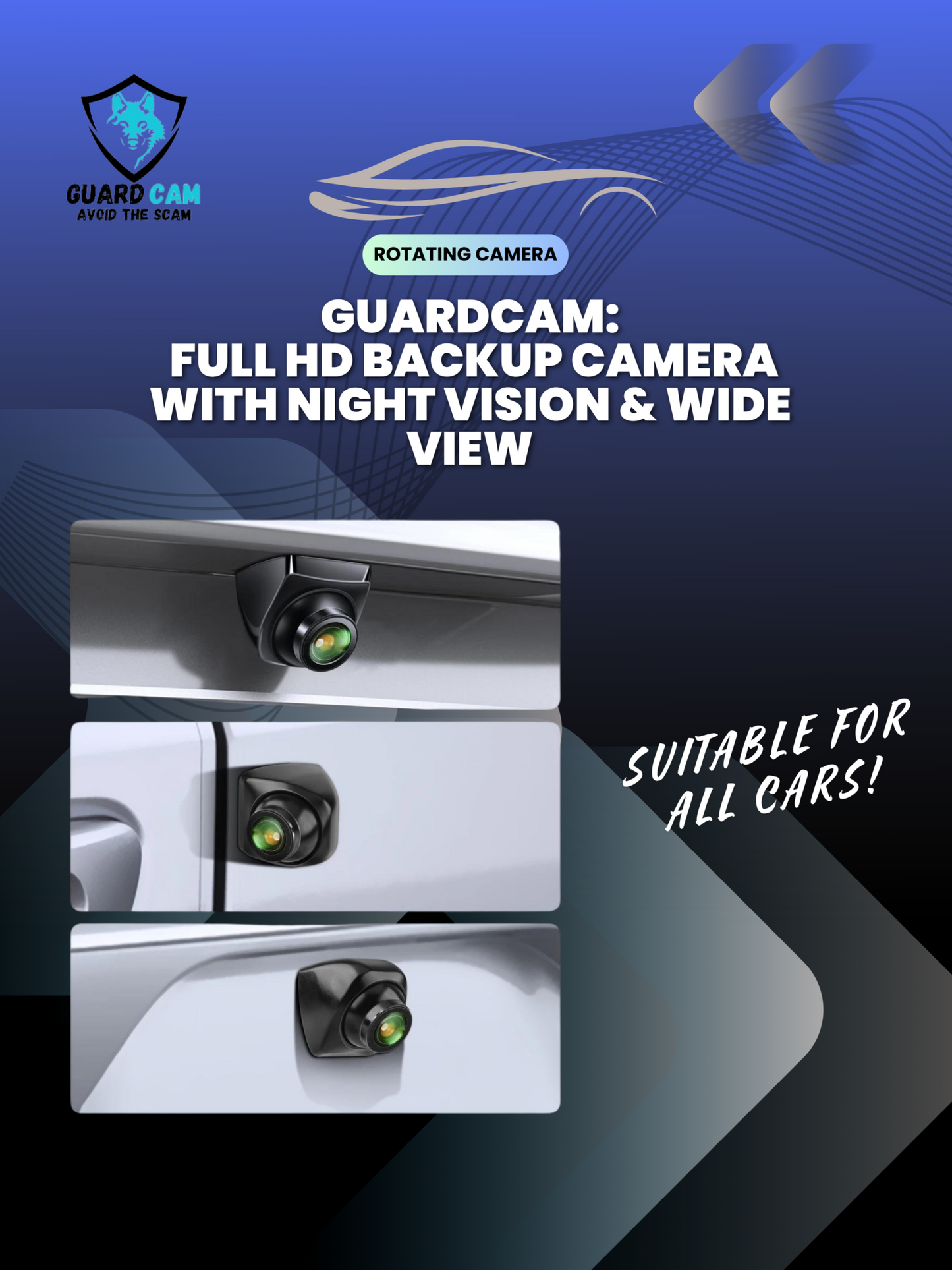 guardcam: full hd backup camera with night vision & wide view